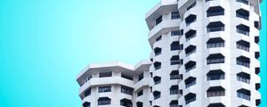 Preview wallpaper buildings, facade, windows, white, sky