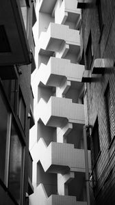 Preview wallpaper buildings, facades, architecture, stairs, black and white