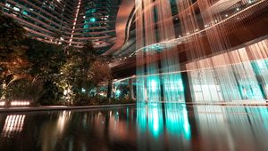 Preview wallpaper buildings, facades, architecture, lighting, fountain