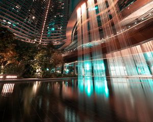 Preview wallpaper buildings, facades, architecture, lighting, fountain