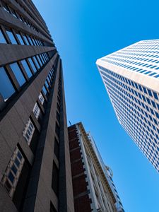 Preview wallpaper buildings, facades, architecture, city, bottom view