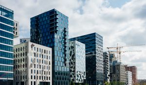 Preview wallpaper buildings, facades, architecture, windows, blue