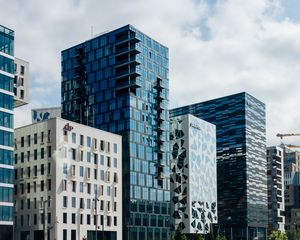 Preview wallpaper buildings, facades, architecture, windows, blue