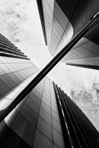 Preview wallpaper buildings, facades, black and white, bottom view, architecture