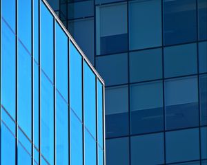 Preview wallpaper buildings, facades, glass, blue