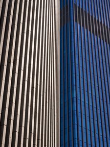 Preview wallpaper buildings, facades, gray, blue, architecture