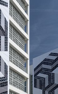 Preview wallpaper buildings, facades, pattern, white, architecture