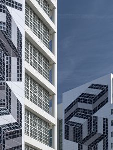 Preview wallpaper buildings, facades, pattern, white, architecture