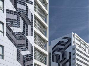 Preview wallpaper buildings, facades, pattern, white, architecture