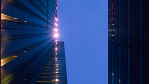 Preview wallpaper buildings, facades, sky, architecture, bottom view