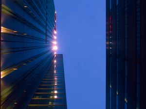 Preview wallpaper buildings, facades, sky, architecture, bottom view