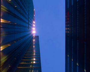 Preview wallpaper buildings, facades, sky, architecture, bottom view