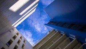 Preview wallpaper buildings, facades, sky, bottom view