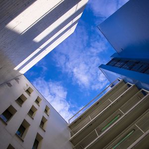 Preview wallpaper buildings, facades, sky, bottom view