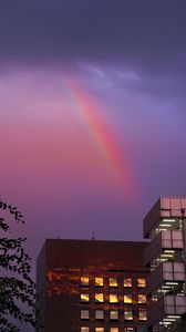 Preview wallpaper buildings, facades, windows, rainbow