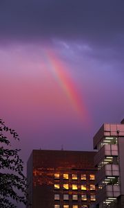 Preview wallpaper buildings, facades, windows, rainbow