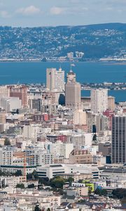 Preview wallpaper buildings, flag, sea, city