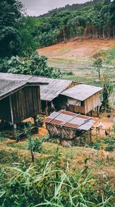 Preview wallpaper buildings, forest, trees