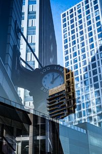 Preview wallpaper buildings, glass, windows, clocks, reflections