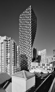 Preview wallpaper buildings, houses, architecture, city, black and white