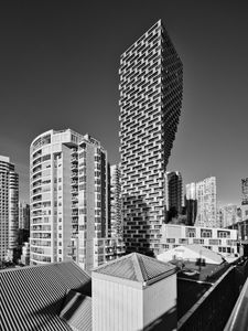 Preview wallpaper buildings, houses, architecture, city, black and white