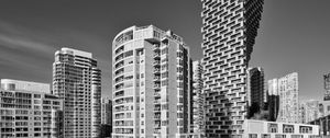 Preview wallpaper buildings, houses, architecture, city, black and white