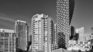 Preview wallpaper buildings, houses, architecture, city, black and white