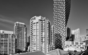 Preview wallpaper buildings, houses, architecture, city, black and white