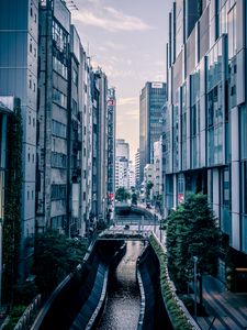Preview wallpaper buildings, houses, canal, bridge, city