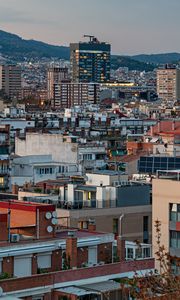 Preview wallpaper buildings, houses, lights, evening, city