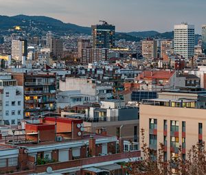 Preview wallpaper buildings, houses, lights, evening, city