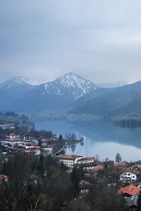 Preview wallpaper buildings, houses, mountains, lake, view