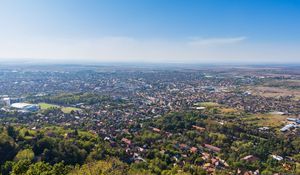 Preview wallpaper buildings, houses, roofs, trees, aerial view