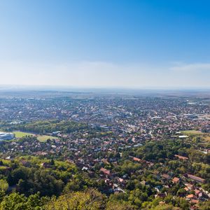 Preview wallpaper buildings, houses, roofs, trees, aerial view