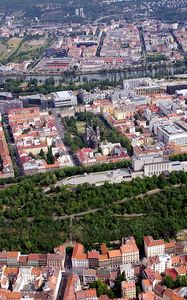 Preview wallpaper buildings, houses, roofs, trees, architecture, aerial view