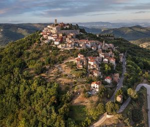 Preview wallpaper buildings, houses, trees, slope