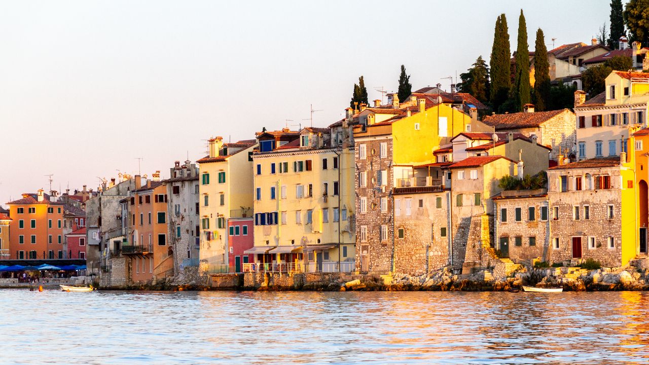 Wallpaper buildings, houses, water, trees, city