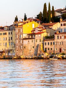 Preview wallpaper buildings, houses, water, trees, city