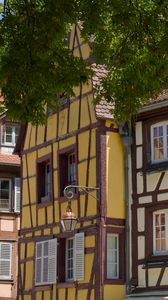 Preview wallpaper buildings, lantern, street, trees, city, architecture
