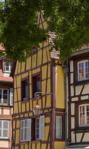 Preview wallpaper buildings, lantern, street, trees, city, architecture