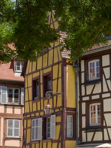 Preview wallpaper buildings, lantern, street, trees, city, architecture