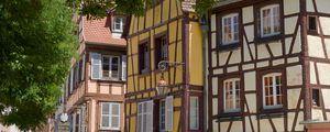 Preview wallpaper buildings, lantern, street, trees, city, architecture