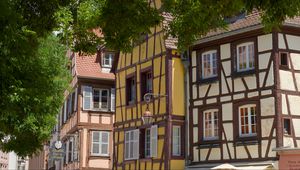 Preview wallpaper buildings, lantern, street, trees, city, architecture