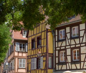 Preview wallpaper buildings, lantern, street, trees, city, architecture