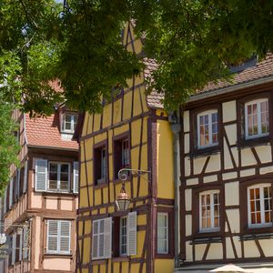 Preview wallpaper buildings, lantern, street, trees, city, architecture