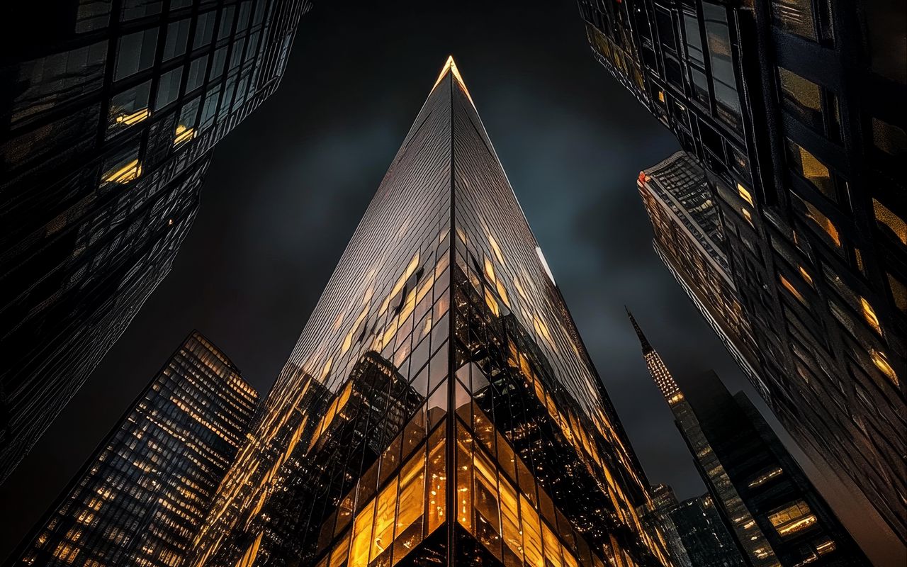 1280x800 Wallpaper buildings, lights, architecture, night, dark