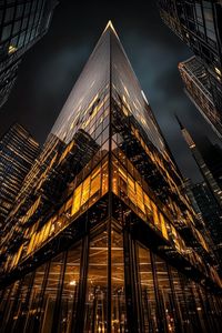 Preview wallpaper buildings, lights, architecture, night, dark