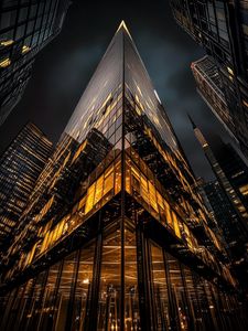 Preview wallpaper buildings, lights, architecture, night, dark