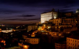 Preview wallpaper buildings, lights, city, night, dark