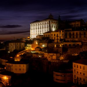 Preview wallpaper buildings, lights, city, night, dark